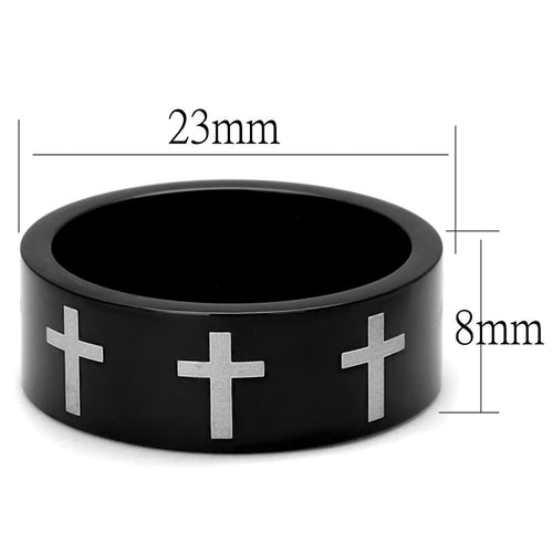 Faith Cross Black Stainless Steel Ring – Men & Women