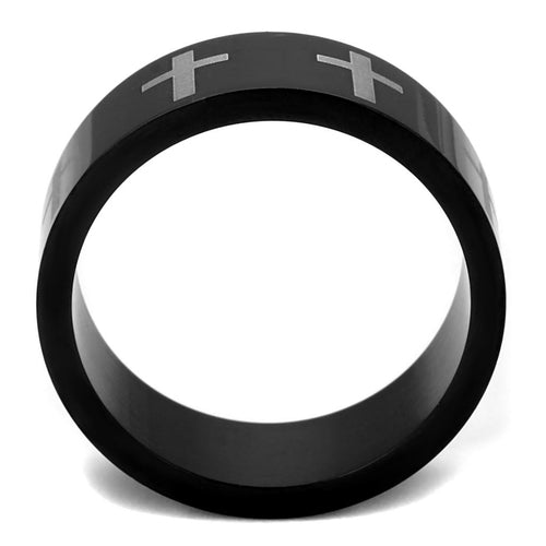 Faith Cross Black Stainless Steel Ring – Men & Women