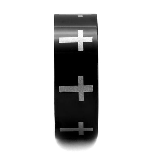 Faith Cross Black Stainless Steel Ring – Men & Women