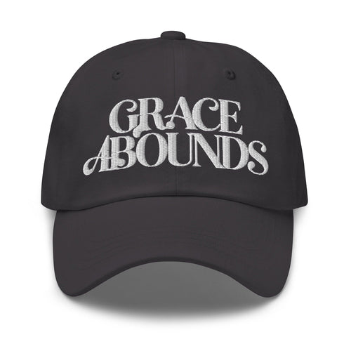 Embroidered Adjustable Baseball Cap - Grace Abounds - F/b