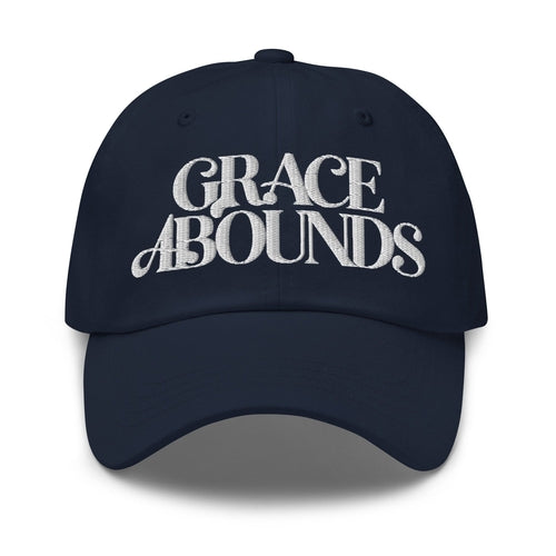 Embroidered Adjustable Baseball Cap - Grace Abounds - F/b