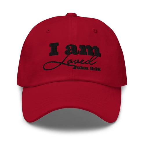 Embroidered Adjustable Baseball Cap - i am Loved John 3:16 - F/b