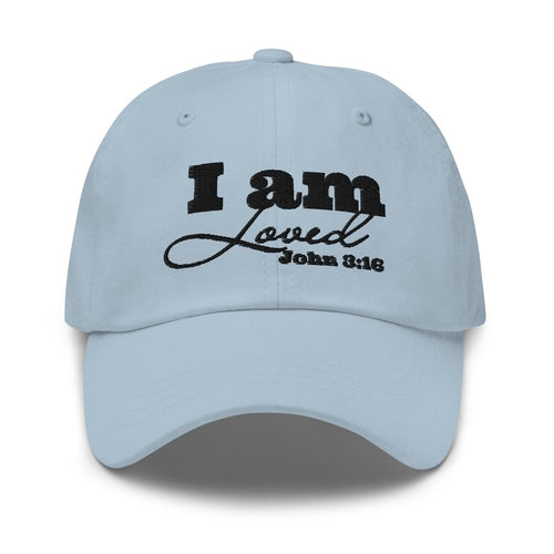 Embroidered Adjustable Baseball Cap - i am Loved John 3:16 - F/b