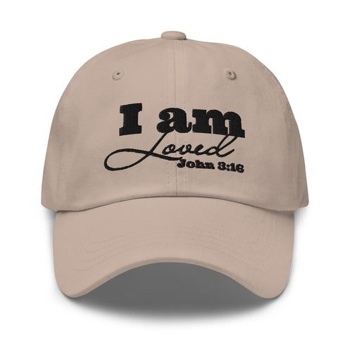Embroidered Adjustable Baseball Cap - i am Loved John 3:16 - F/b