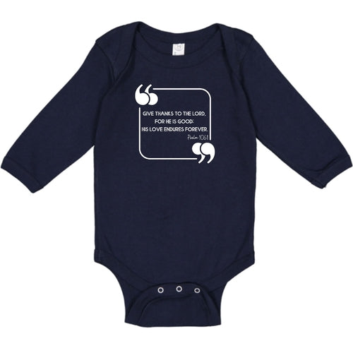 Infant Long Sleeve Graphic T-shirt - Give Thanks to the Lord