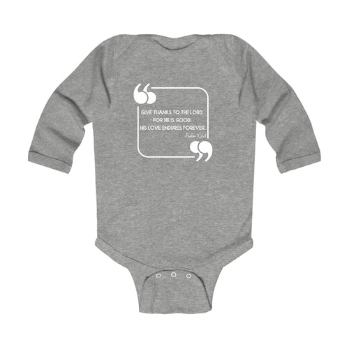 Infant Long Sleeve Graphic T-shirt - Give Thanks to the Lord
